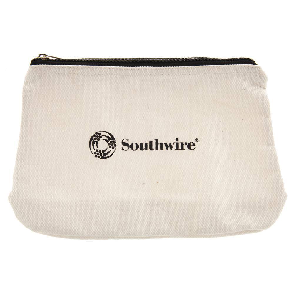 Southwire 12 in. Canvas Zipper Bag Tool Pouch 58282840