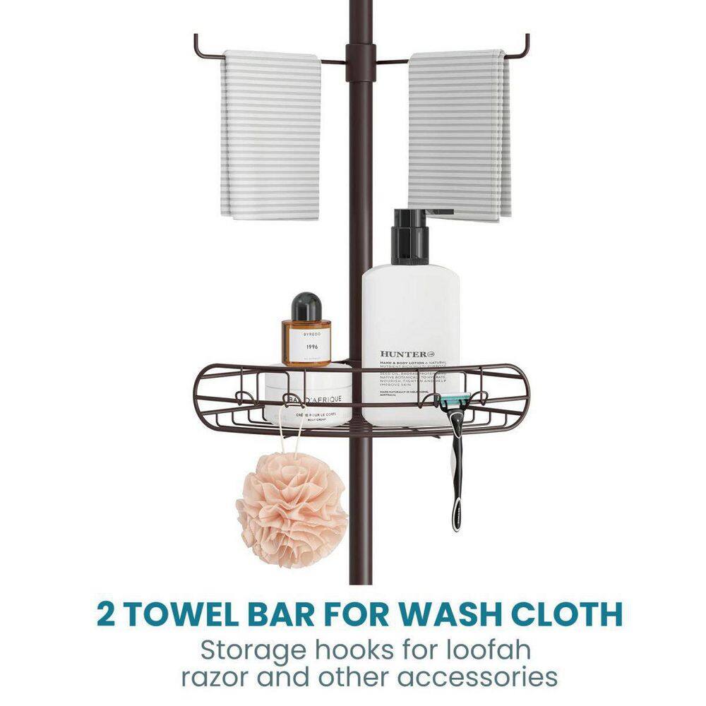 Dracelo Oil Bronze Shower Caddy Corner 4 Tier Shower Organizer Rustproof Stainless Shower Shelves 56-114 in. B0833YLCRH