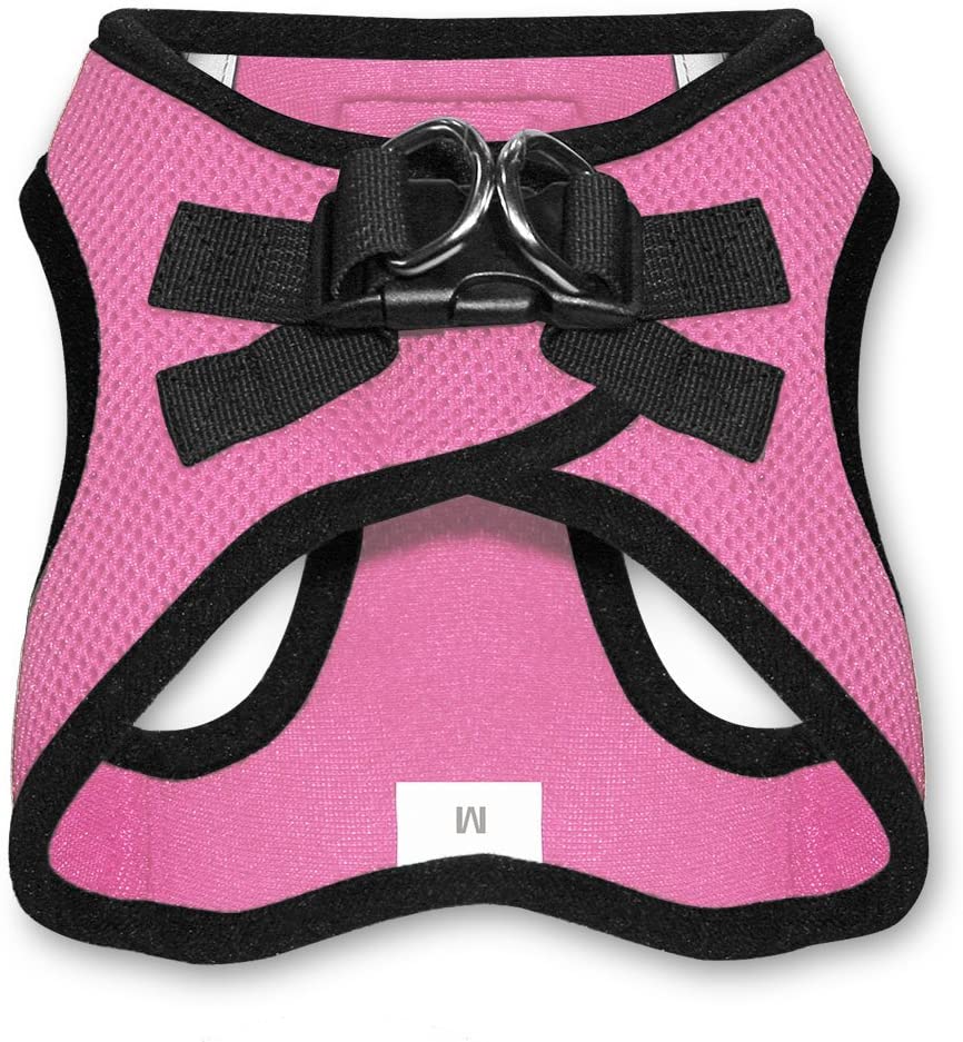 Voyager Step-in Air Dog Harness - All Weather Mesh， Step in Vest Harness for Small and Medium Dogs - Pink Base， XXXS (Chest: 9.5-10.5