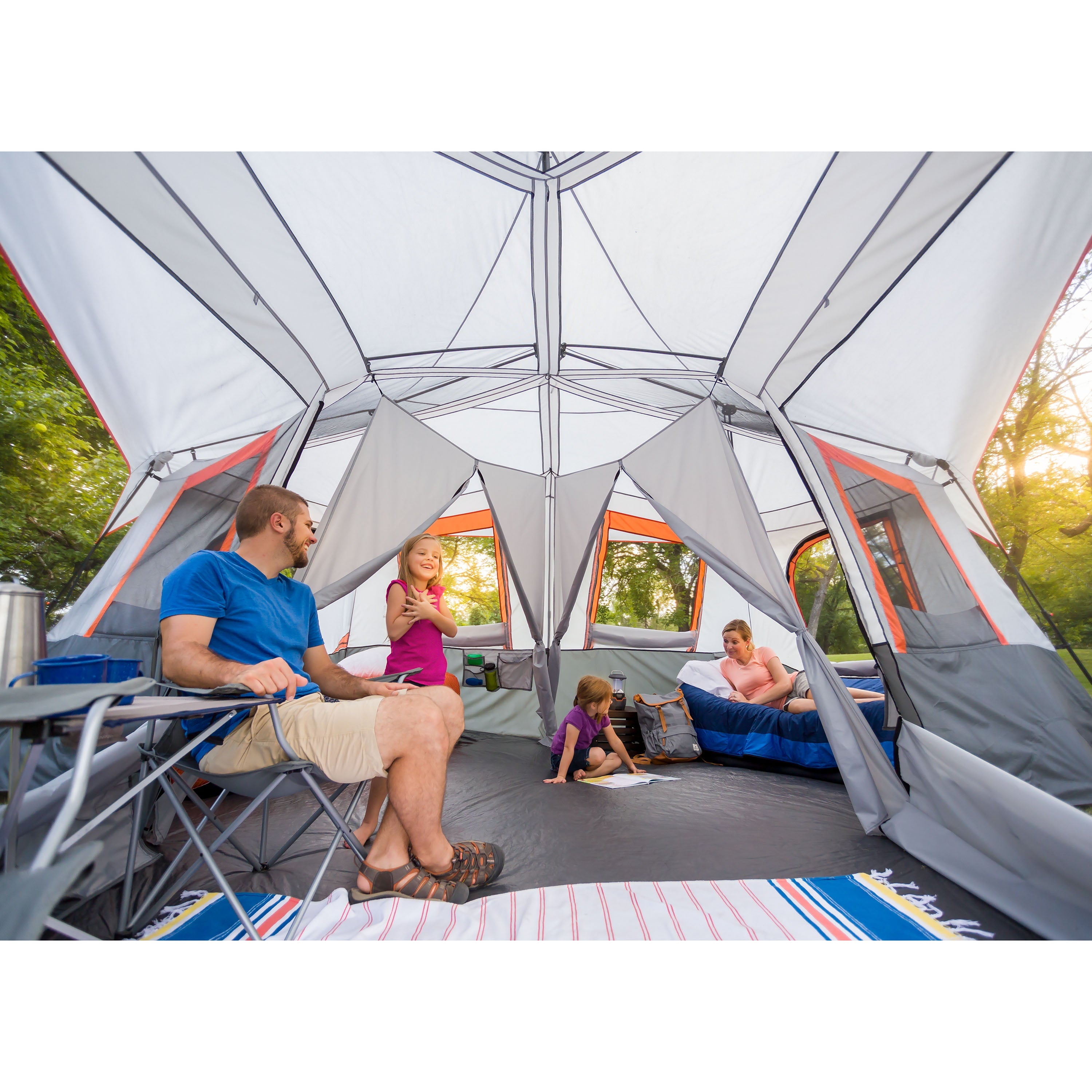 Ozark Trail 12-Person 3-Room Instant Cabin Tent with Screen Room