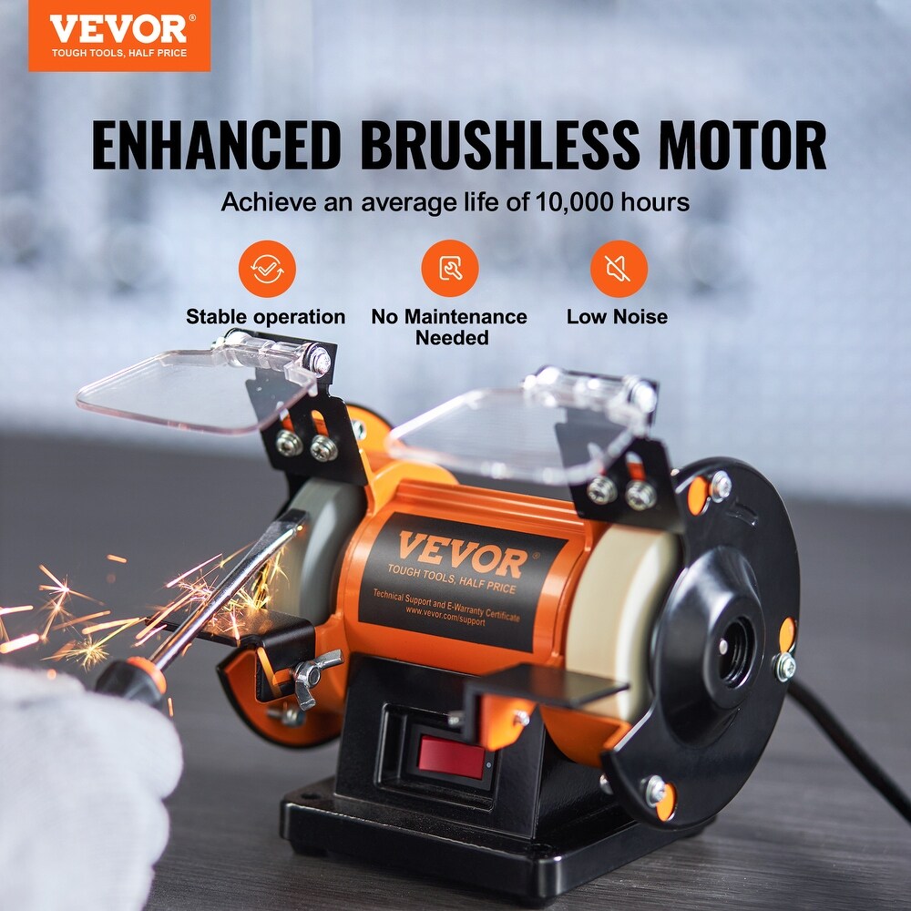 VEVOR Jewelry Polisher Bench Grinder 3590RPM Wool Abrasive Fiber Grinding Wheel 100pcs