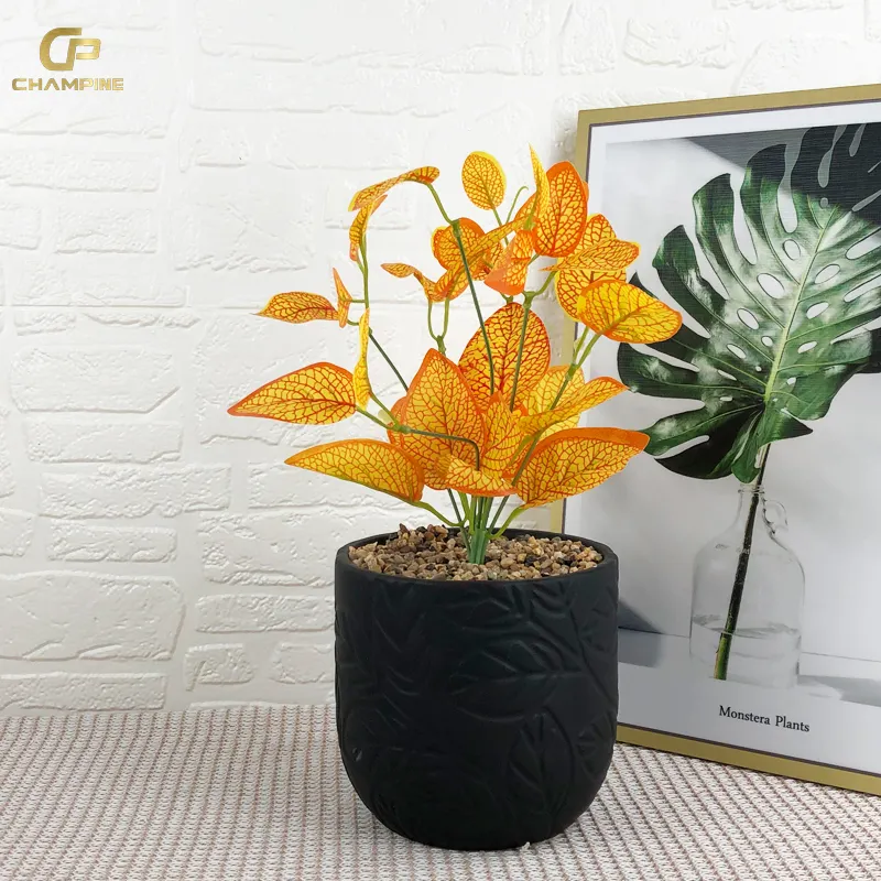 Modern Unique Sculpture Design Black Bonsai Ceramic Flower Planter Home Gardening Supplies Decor Flower Pot