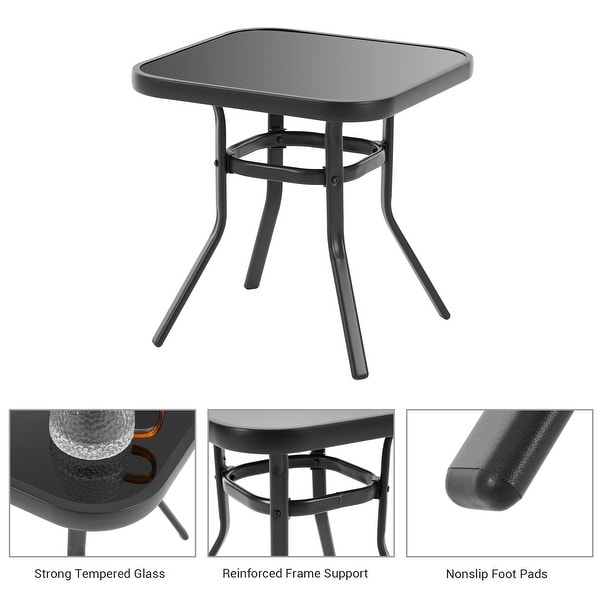 Bonosuki 3piece Rocking Chair Patio Bistro Set with Side Table