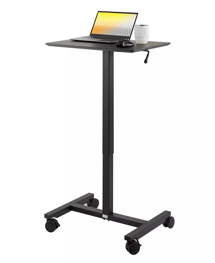 Seville Classics airLIFT Gas-spring Height Adjustable Sit-Stand Mobile Laptop Computer Desk Cart