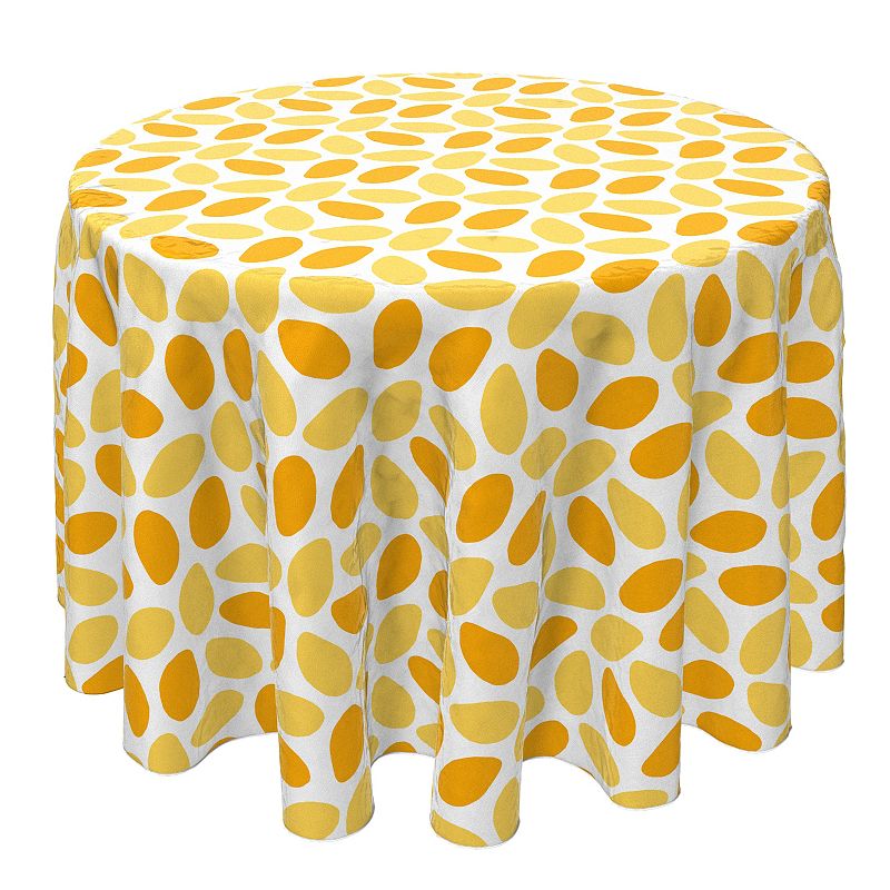 Round Tablecloth， 100% Cotton， 60 Round， Abstract Mangos