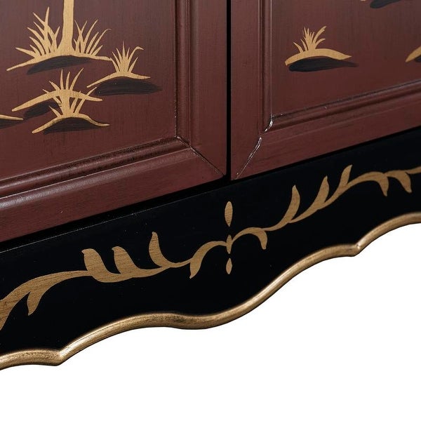 Powell Canton Red Oriental Console