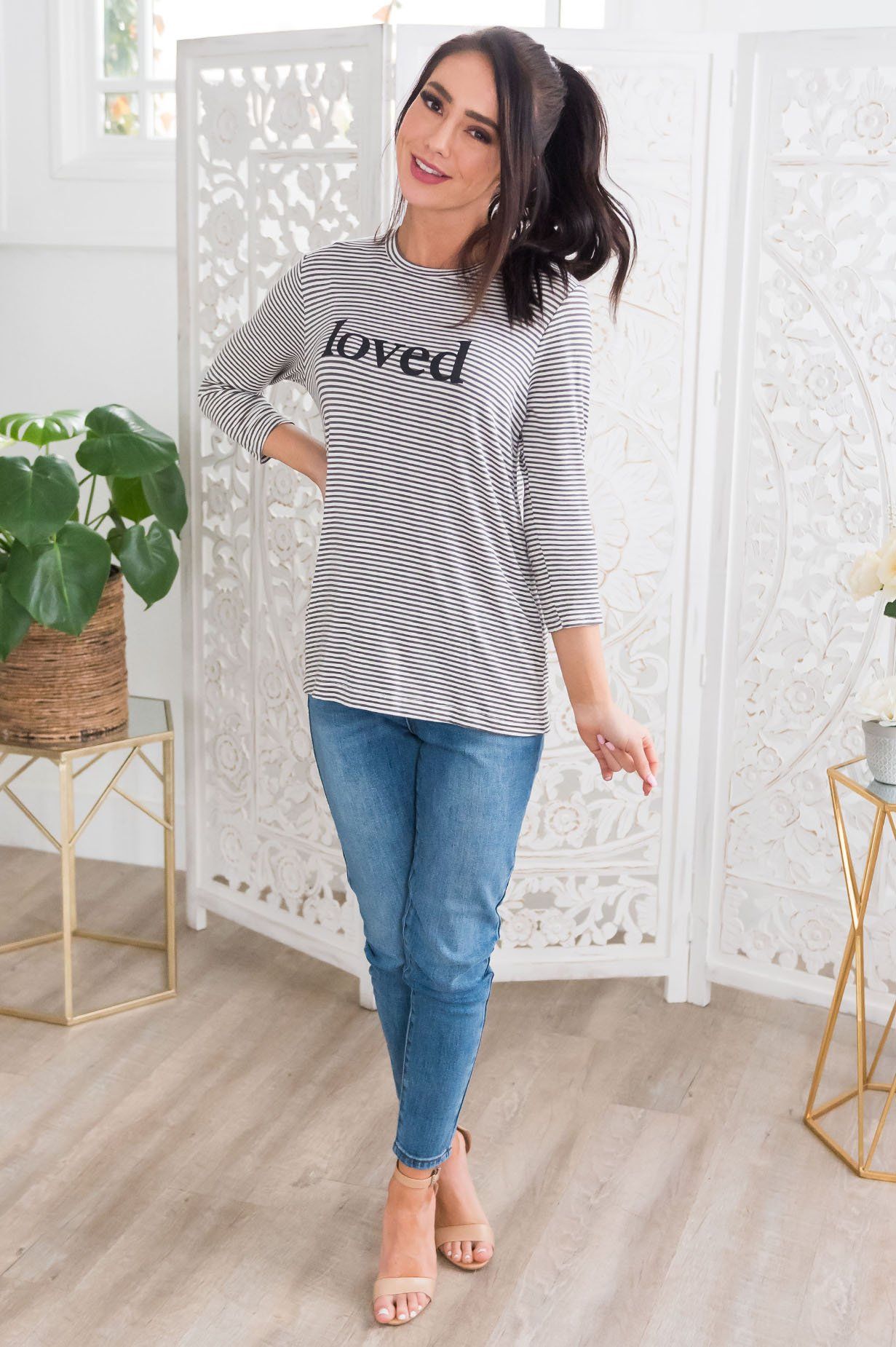 Loved Modest 3/4 Length Sleeve Tee