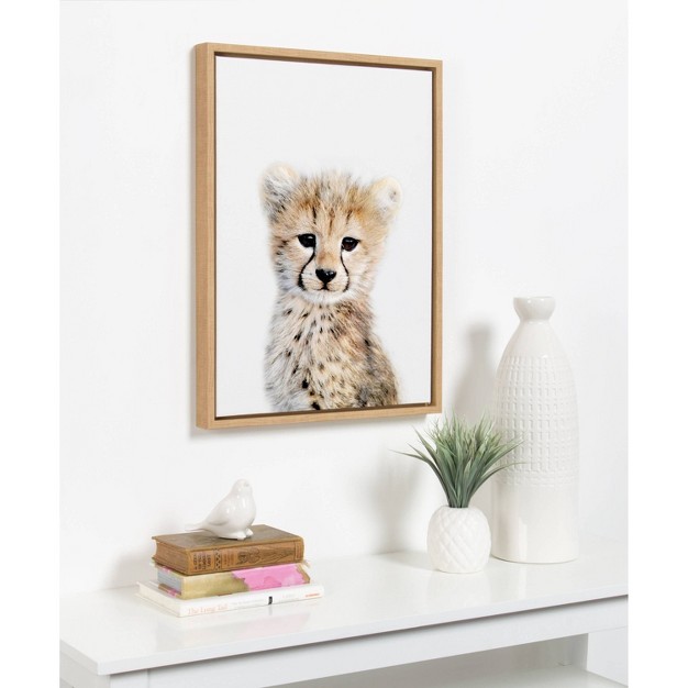 X 24 quot Sylvie Cheetah Framed Canvas By Amy Peterson Natural Kate amp Laurel All Things Decor