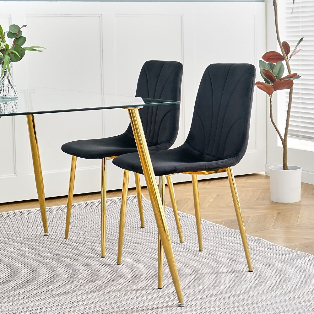 Modern simple light luxury dining chair set of 4