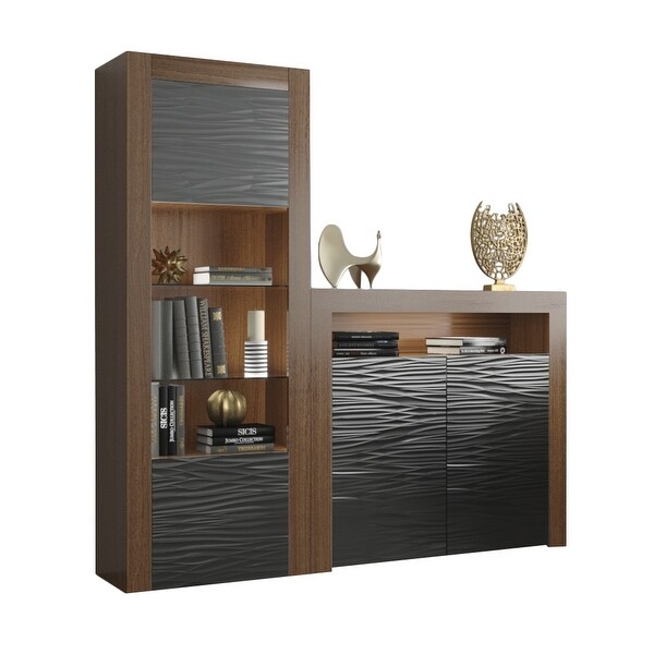 Milano Set 2D-BK Modern Wall Unit Entertainment Center