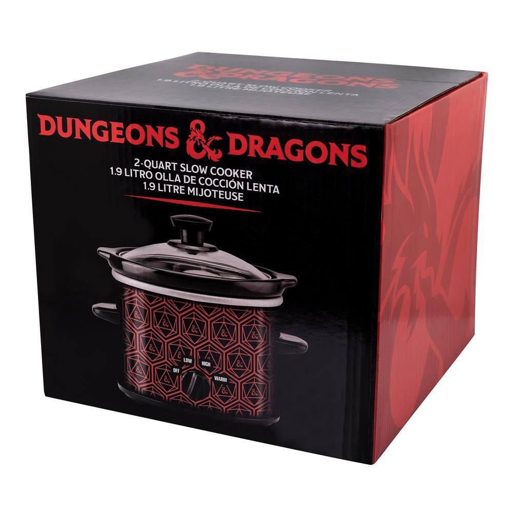 Uncanny Brands 2 qt. Black Dungeons and Dragons Slow Cooker SC2-DAD-ST1