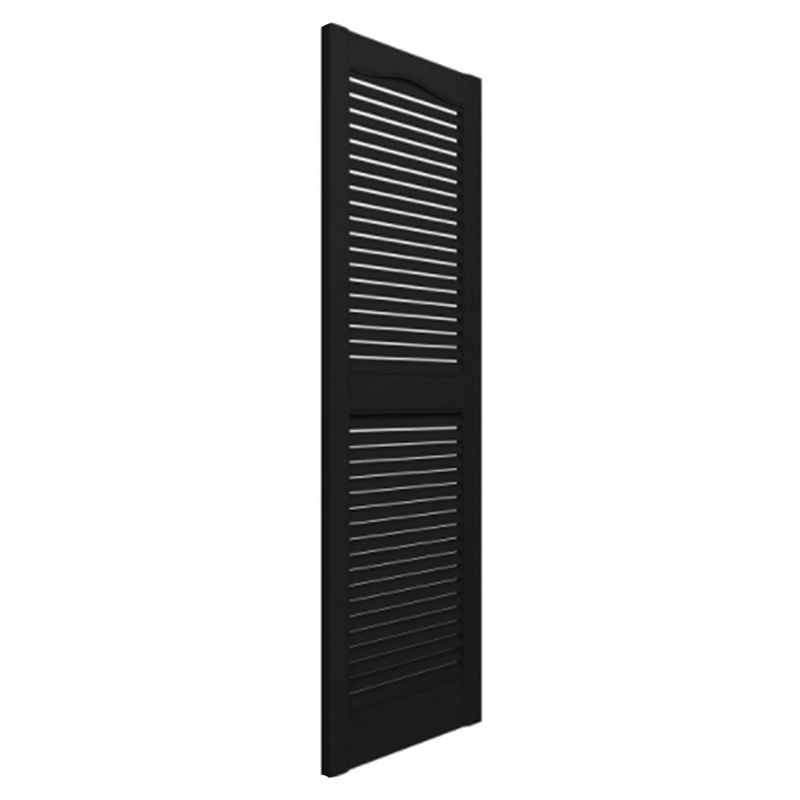 Plastic Development Group 14 x 59 Inch Exterior Vinyl Louvered Shutters， Black