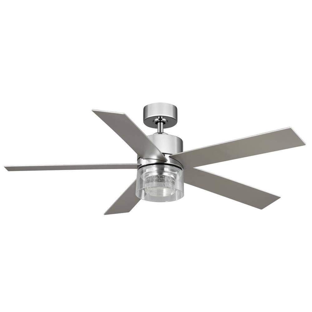 Hampton Bay Crysalis 52 in. Integrated CCT LED with Bubble Glass Indoor Chrome Ceiling Fan with Remote Control AK376-CH