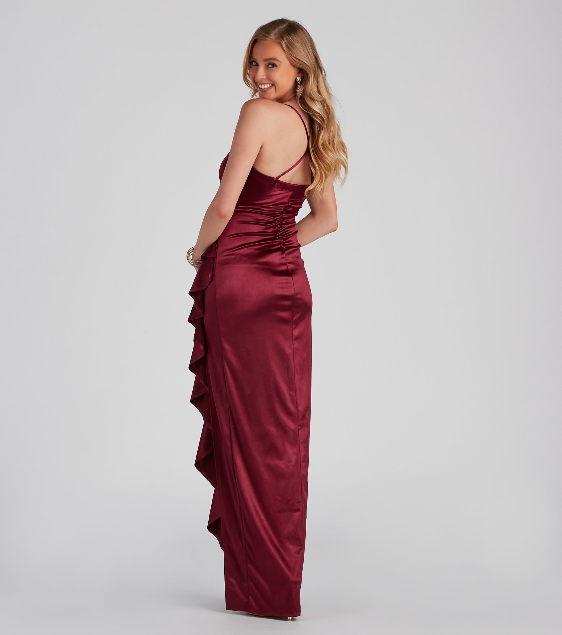 Jane Formal High Slit Satin Dress