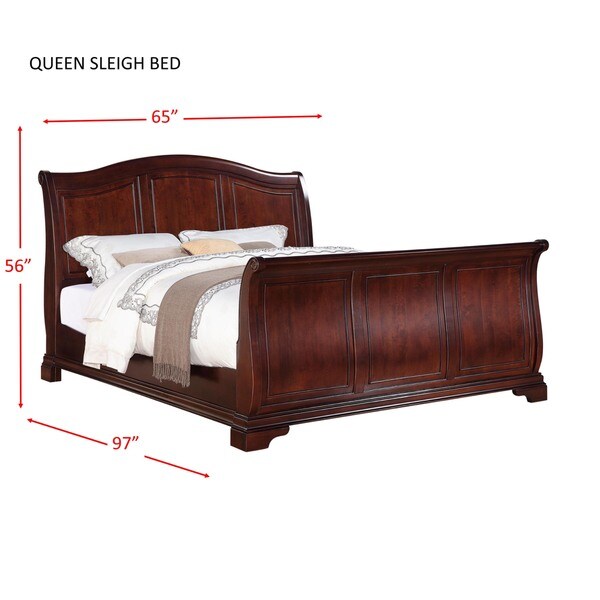 Gracewood Hollow Bujalski Cherry Queen Sleigh 4-piece Bedroom Set - - 20000952