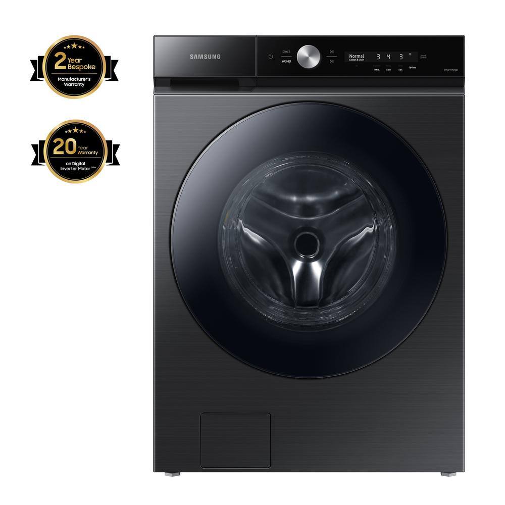  Bespoke 5.3 cu. ft. Ultra-Capacity Smart Front Load Washer in Brushed Black with Super Speed Wash and AI Smart Dial WF53BB8700AV