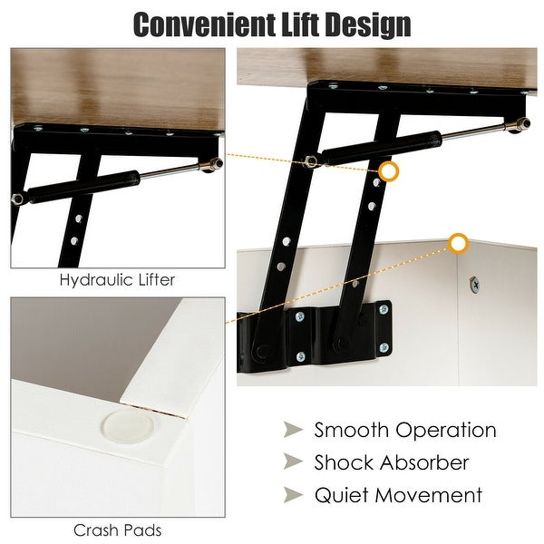 Gymax 43'' Lift Top CoffeeTable W/ Storage Compartment and Metal Frame