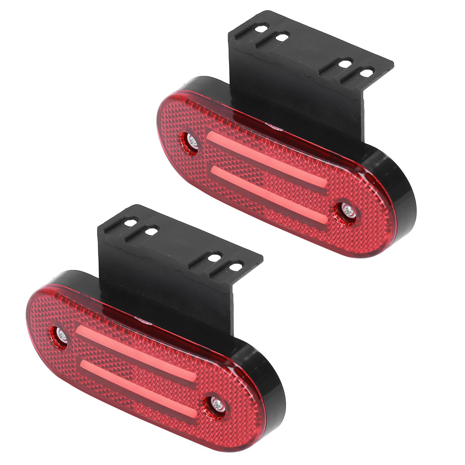 2pcs/set Led Side Marker Light 1000lm Red Turn Signal Indicator Universal For 1224v Trailer Truck Boat