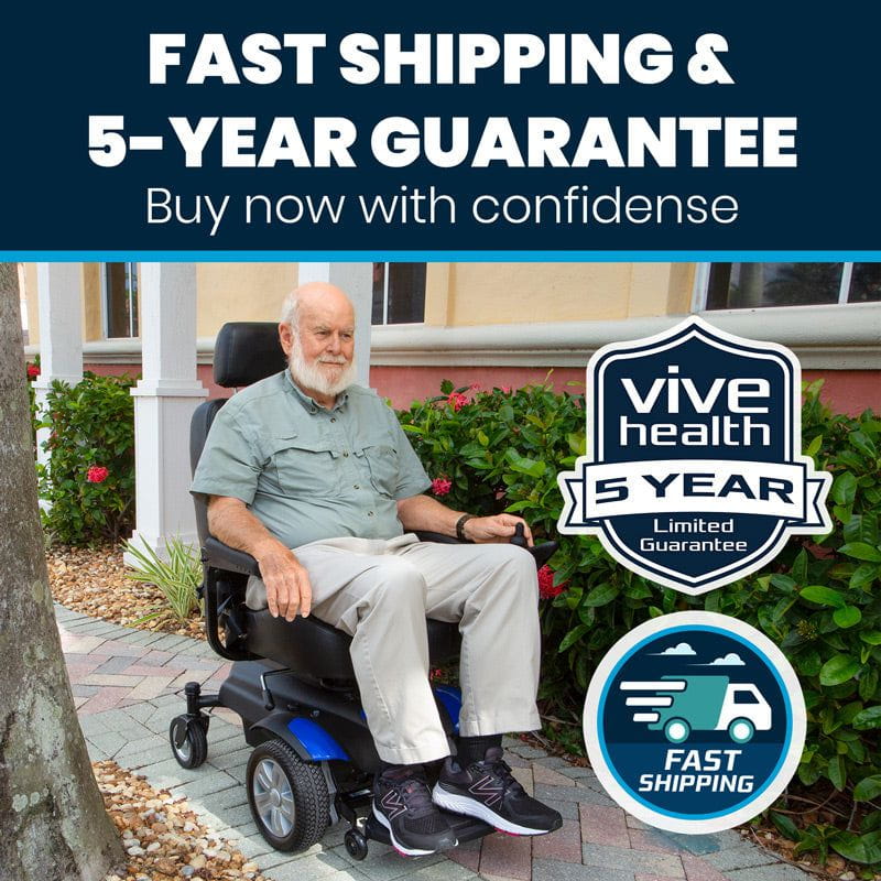 Vive Health Electric Wheelchair Model V - Heavy Duty, 300Lbs Weight Capacity