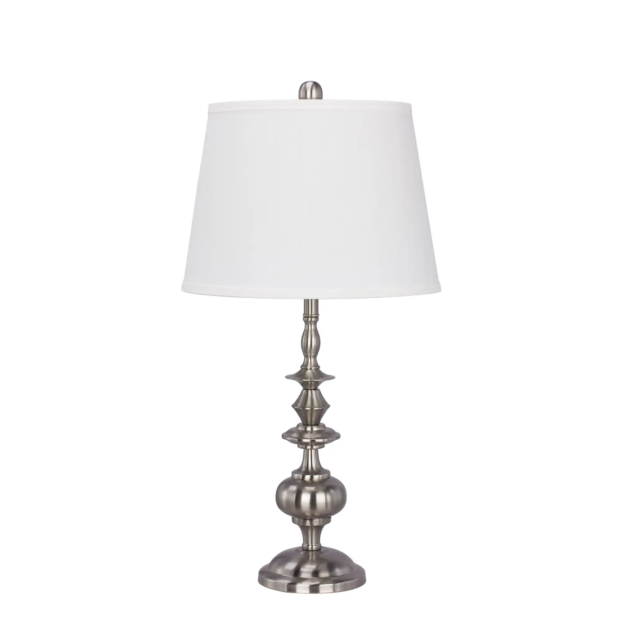 26 inch Metal Table Lamp With Brushed Nickel Finish