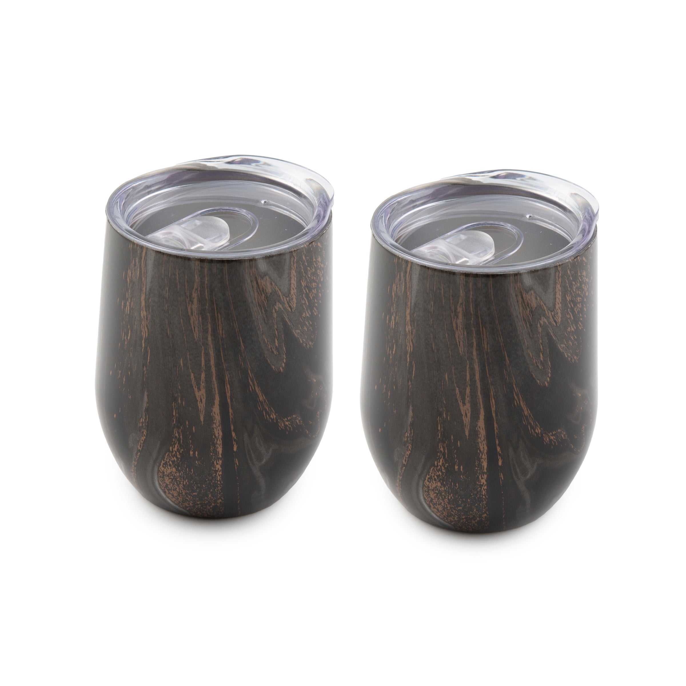 12 Oz Black Geo Wine Tumblers, Set Of 2