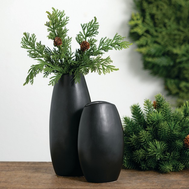 amp 8 quot Modern Matte Black Vase Set Of 2