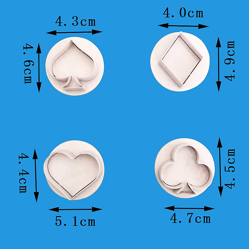 Poker Styling Diy Baking Mold - 4pcs/set