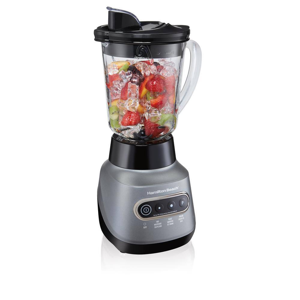 Hamilton Beach Wave Crusher 40 oz. 6-Speed Gray Blender with 20 oz. Travel Jar 58181