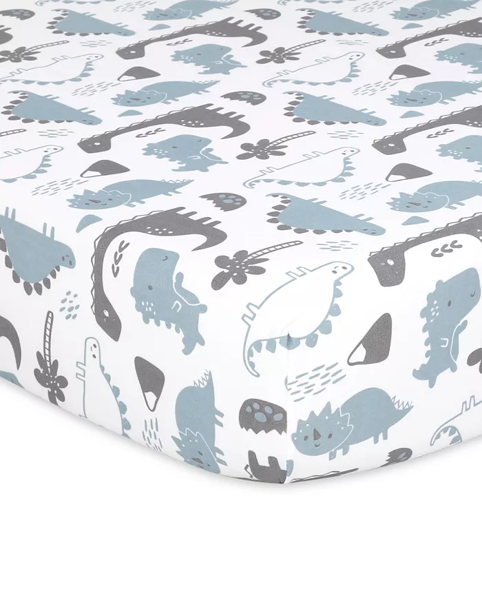 The Peanutshell Dino 4 Pack Crib Fitted Sheet Set