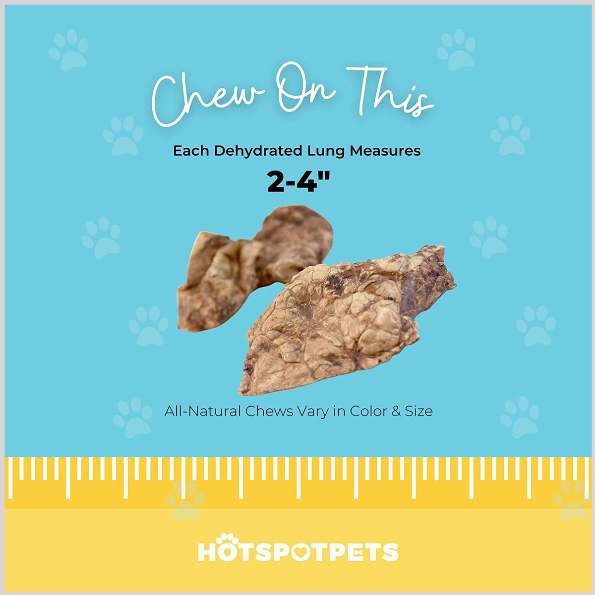 HOTSPOT PETS Dehydrated Beef Lungs Dog Chew Treats