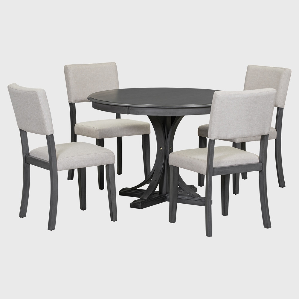 5 Piece Retro Round Dining Table Set