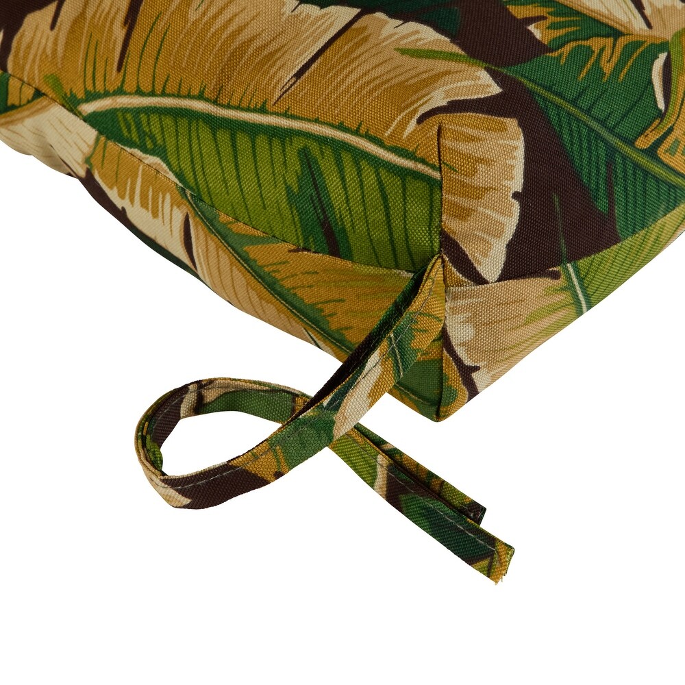 Diggs 3 section 22 inch x 44 inch Outdoor Palm Leaves High Back Chair Cushion (Set of 2) by Havenside Home   44l x 22w