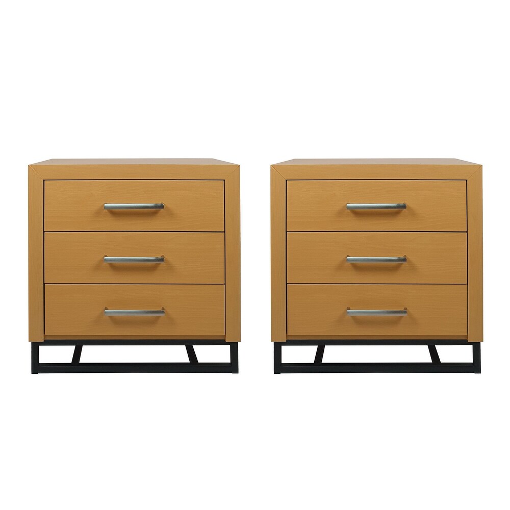 Beeson 3 Drawer Nightstand (Set of 2) by Christopher Knight Home