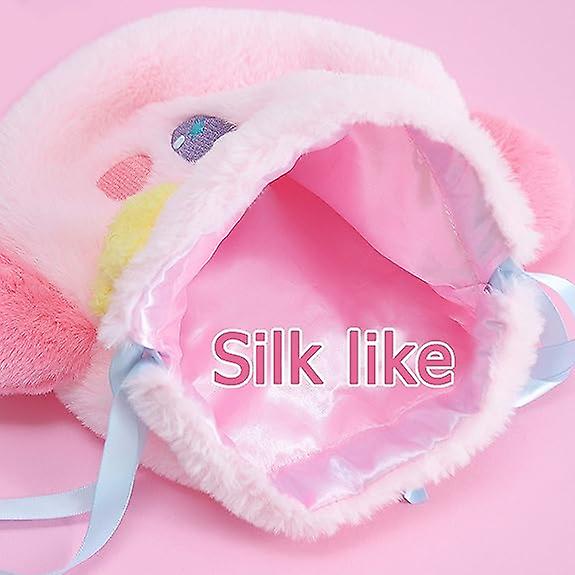 Star Plush Pink Drawstring Plushie Kawaii Bag Travel Purse Makeup Cosmetic Storage Bags Organizer