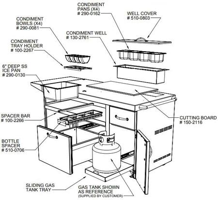 Alfresco 30 Pizza Prep Cart AXE-PZA-PPC