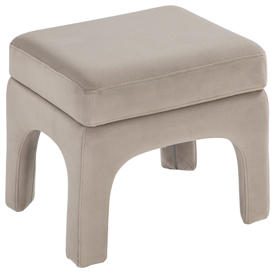 Gray Velvet Modern Stool  Liang  ampEimil Malcom   Transitional   Accent And Garden Stools   by Oroa   Eichholtz Furniture  Houzz