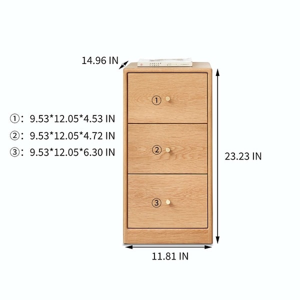 Solid Oak Bedside Table Storage Cabinet