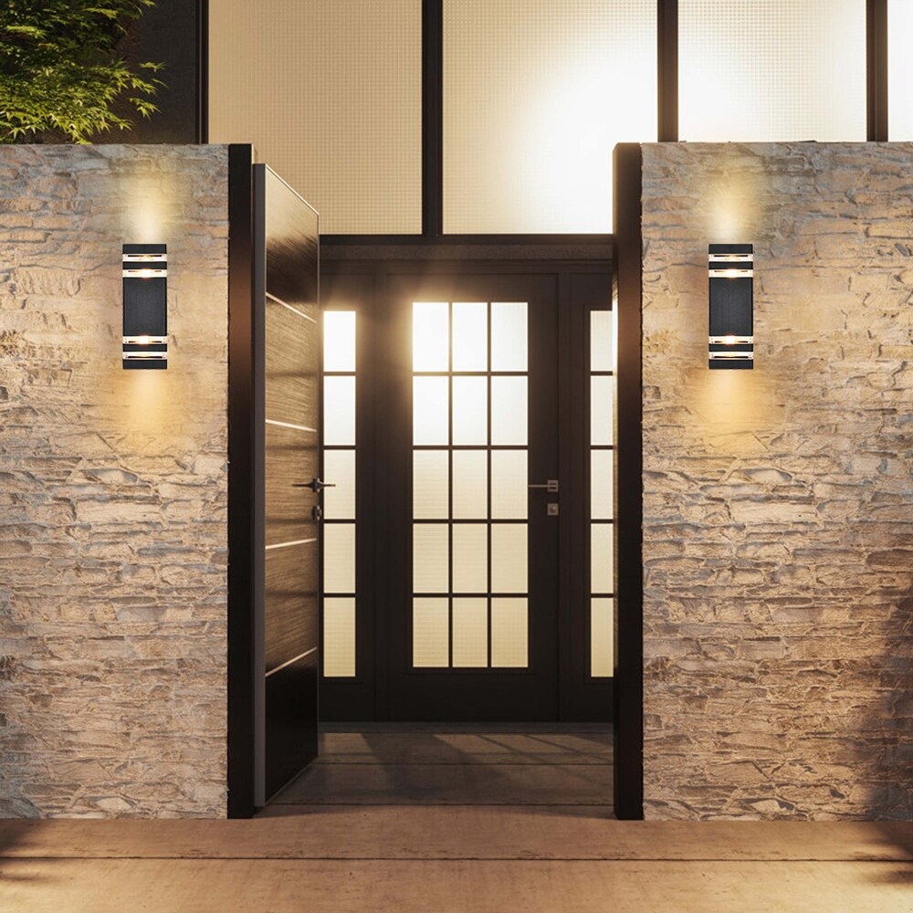 2  Light Modern Matte Black Dimmable 12.2 '' Outdoor Wall Sconce   4.3 In. W X 12.2 In. H