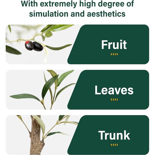 WINSOON Fake Olive Tree Artificial Plants Tree Indoor Faux Tree with Realistic Fruits for Home Office