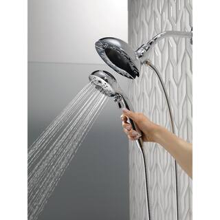 Delta In2ition 5-Spray Patterns 2.5 GPM 6.88 in. Wall Mount Dual Shower Heads in Lumicoat Chrome 58480-PR25-PK