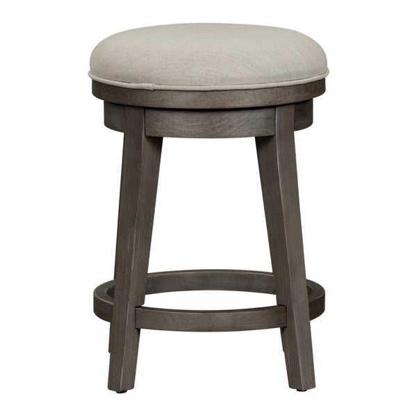 Modern Farmhouse Dusty Charcoal Distressed Console Swivel Stool