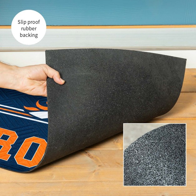 Evergreen Nfl Denver Broncos Embossed Mat Cross Hatch Indoor And Outdoor Doormat