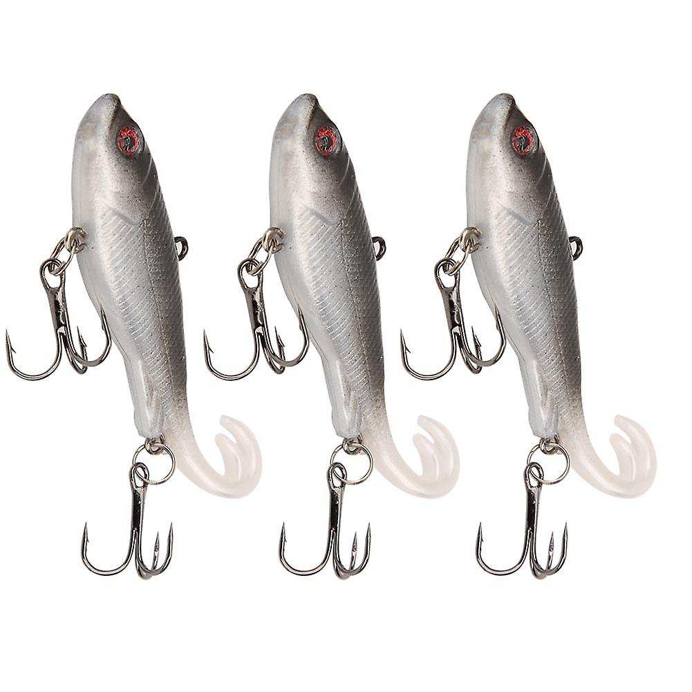 3pcs Double Tail Soft Bait Artificial Simulation Lifelike Ice Fishing Lure Tackle5#