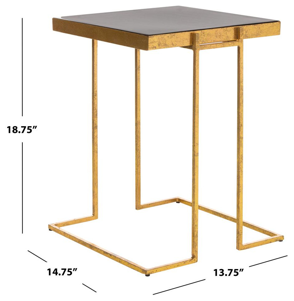 Amarylis Greek Key Side Table  Black/Gold   Contemporary   Side Tables And End Tables   by BisonOffice  Houzz