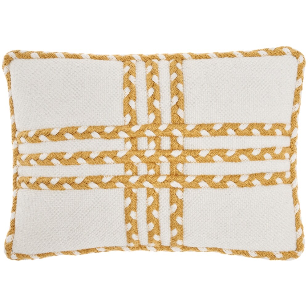 Mina Victory Outdoor Pillows Criss Cross Braids 14\