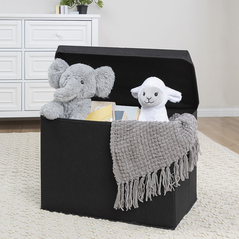 Sammy and Lou Black Solid Color Felt Toy Box