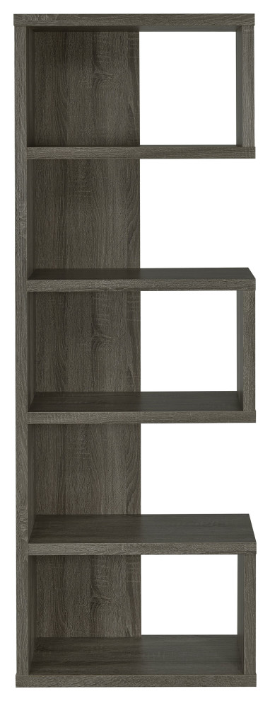 Joey 5 tier Bookcase Weathered Grey   Modern   Bookcases   by Modon  Houzz