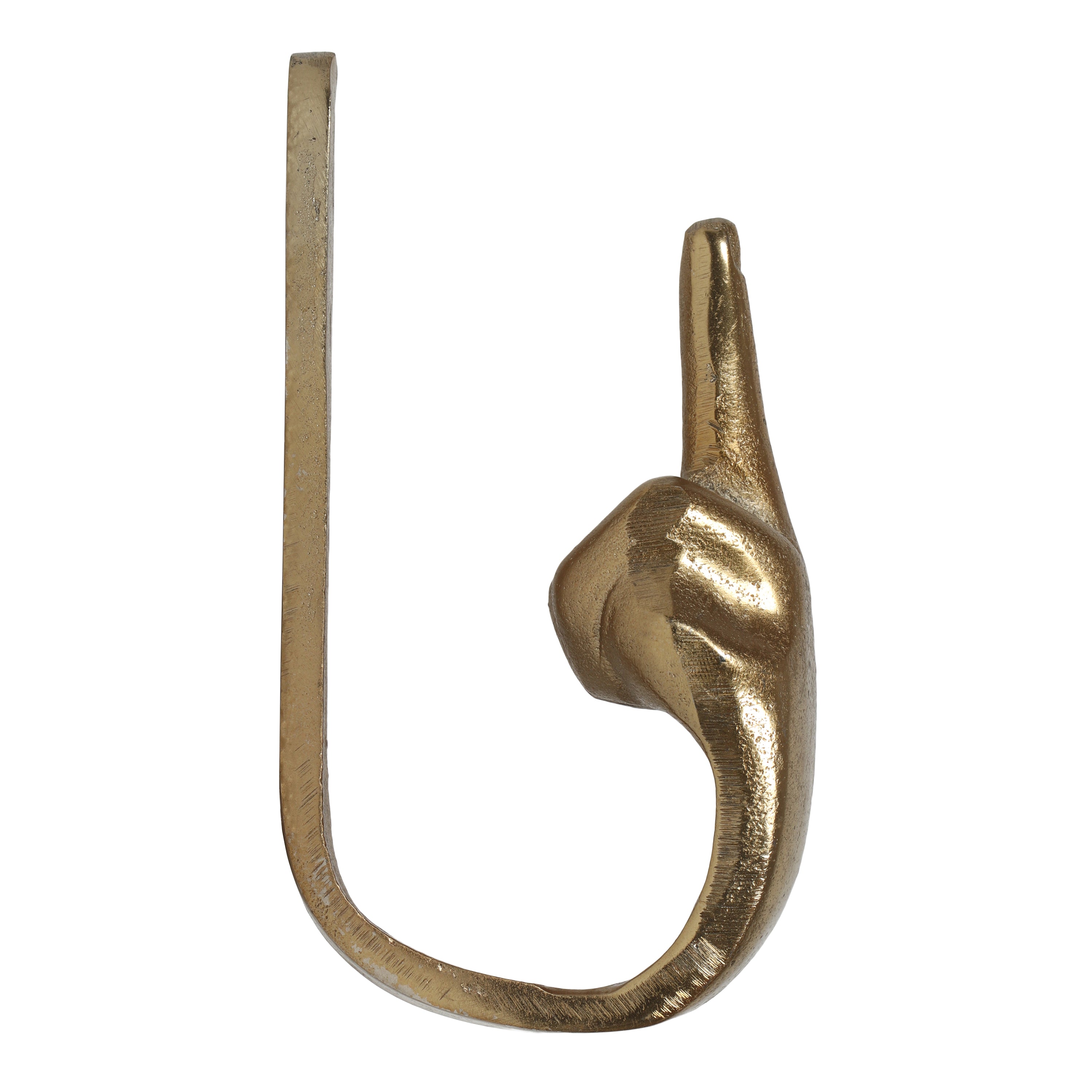 Denison Handmade Aluminum Hand Gesture Coat Hooks (Set of 3), Raw Gold