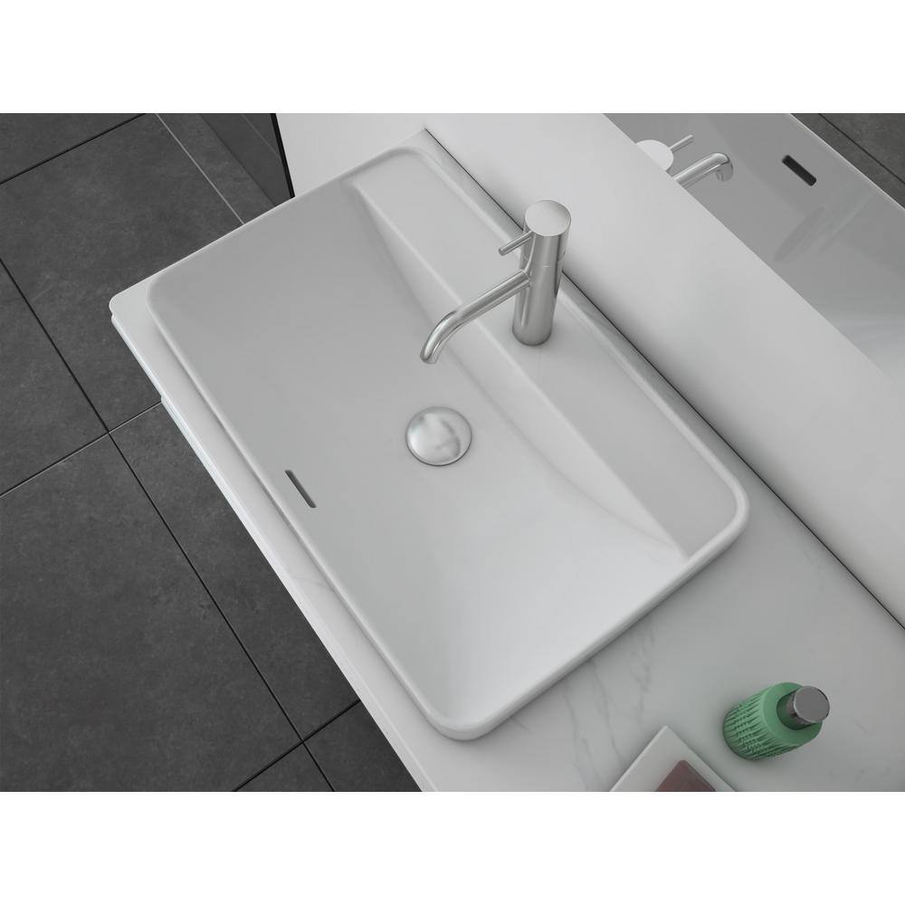 Glacier Bay 23.6 in. x 15 in. Ceramic Rectangular Vessel Bathroom Sink in White LW1829