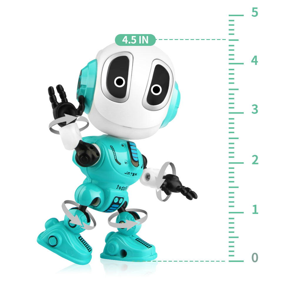 Growsly Rechargeable Talking Robots Toys for Kids - Metal Robot Kit with Sound and Touch Sensitive Led Eyes Flexible Body， Interactive Educational Gift Toys for 3 4 5 6 7 Year Old Boys， Girls Blue